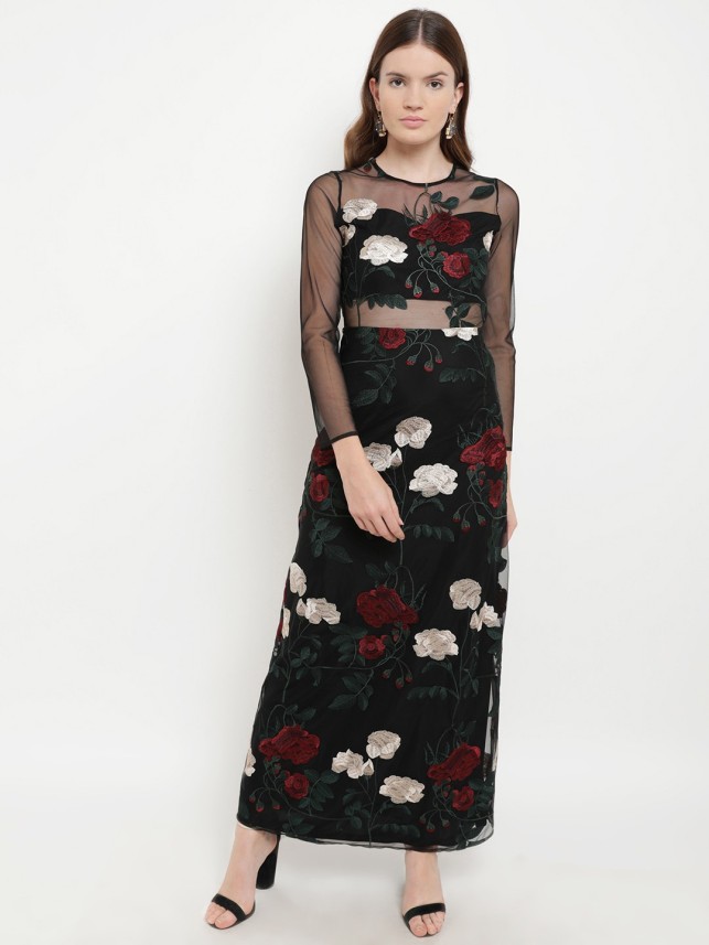 KAZO Women A-line Black Dress - Buy ...
